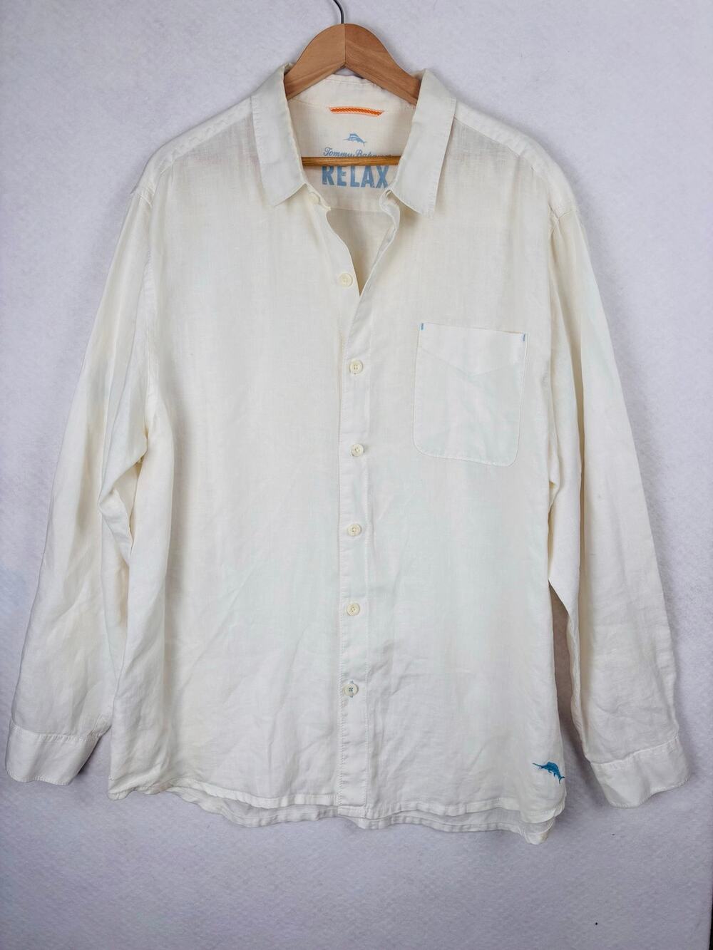 Tommy Bahama Ivory Long-Sleeve Button-Down Shirt